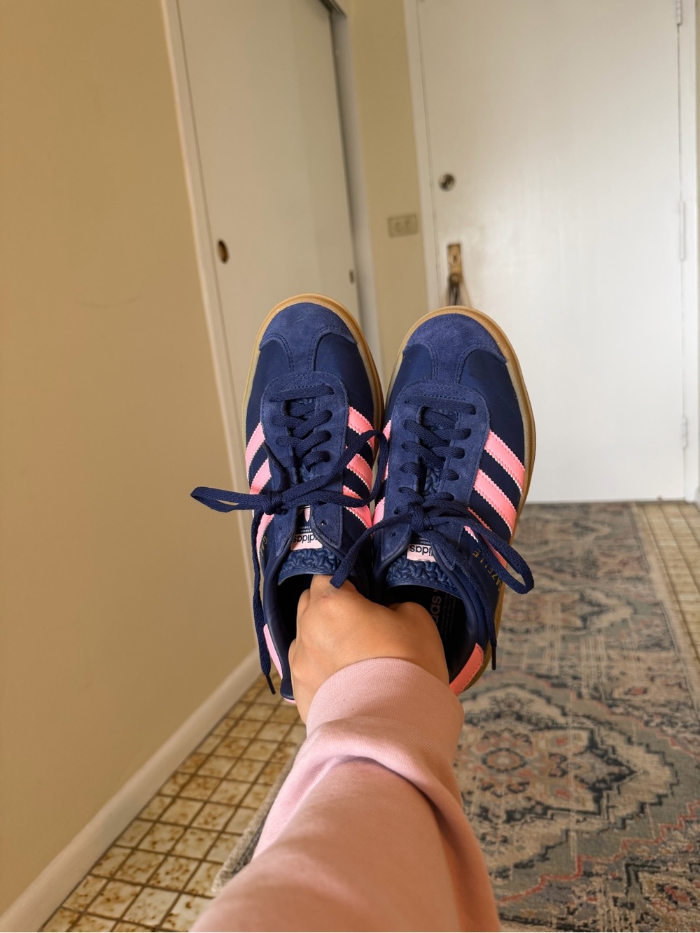 Adidas Gazelle Navy and Pink Platfrom Bold sneakers - Picture 2 of 6